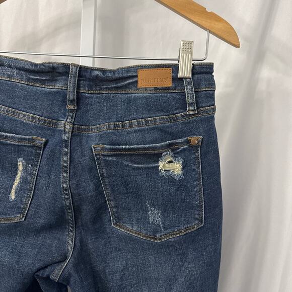 Judy Blue Boyfriend Fit Distressed Jeans Women’s 27 Stretch Raw Hem 5/27 - Picture 11 of 13